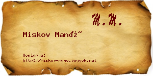 Miskov Manó névjegykártya
